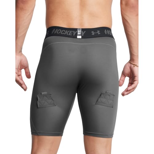 Under Armour Men's Hockey Compression Shorts - color: (025) Castlerock / / Black, size: XX-Large