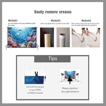 Under The Sea Photography Backdrop 7x5FT Ocean Underwater World Background Aquarium Coral Baby Shower Birthday Party Banner Decorations Photo Props
