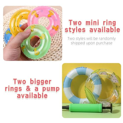 MANON ROSA Real Turtle Toy - Mini Swimming Rings Floating Boat Summer Accessory for Aquarium, Fish Tank, Pool, Habitat Decoration for Fish, Frog, Crab, Shrimp Small Animals