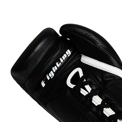 Fury Professional Lace Training Gloves - Lace Up Sparring Gloves for Boxing, Bag, and General Training - color: Black, size: 16 oz