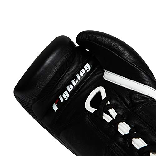 Fury Professional Lace Training Gloves - Lace Up Sparring Gloves for Boxing, Bag, and General Training - color: Black, size: 16 oz