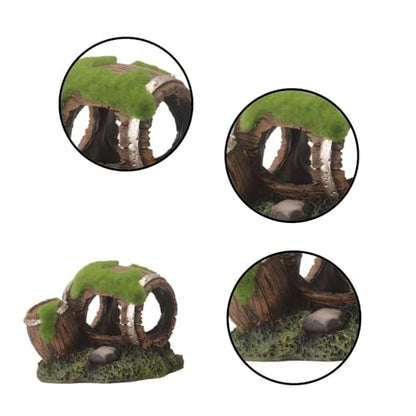 Aquarium Decor Resin Wine Barrel Cave for Fish and Shrimp - Realistic Simulation Barrel Tank Hiding Place for Cichlids, Shrimp, Small Fish