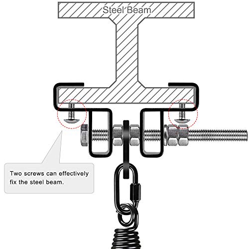Dolibest Heavy Duty Steel Beam Hanger, Heavy Bag Mount, I Beam Heavy Bag Hanger with Spring for Boxing Muay Thai Training, 350Lbs Capacity