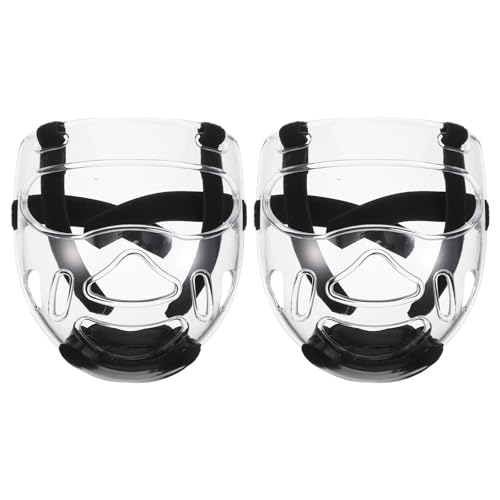 Toddmomy 2 Pack Taekwondo Face Guard Mask Detachable Full Face Protective Headgear for Karate Sparring Gear Kickboxing Training Martial Arts Protective Gear for Youth and Adults