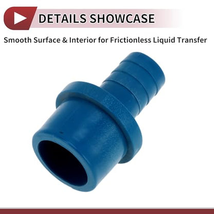 Plastic Hose Barb Fitting 1-1/4" x 25/32" Barb OD Straight Through Pipe Connector Blue 5 Pcs - color: Blue, size: 1-1/4" x 25/32" OD