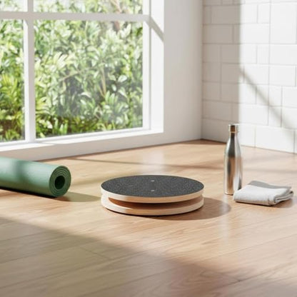 Generic Wooden Waist Rotating Disc Portable Waist Rotator Board Includes Floor Protection Mat Core Twist Disc for Indoor
