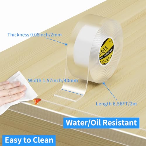 Clear Edge Protector Strip,1 Pack x 1.57in x 6.56FT | 2mm thick，Sharp Edge Wrap Cover Tape, Self Adhesive Protective Bumper Guards for Cabinet Door Desk Bed Furniture Waterproof - size: 1 Pack x 1.57in x 6.56FT