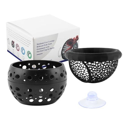 2pcs Floating Betta Hammock & Shrimp Shelter Floating Bettas Hide | Betta or Shrimp Feeder, Cave and Hammock, Small Fish Feeding Rings, Aquarium Hiding Feeding Decor