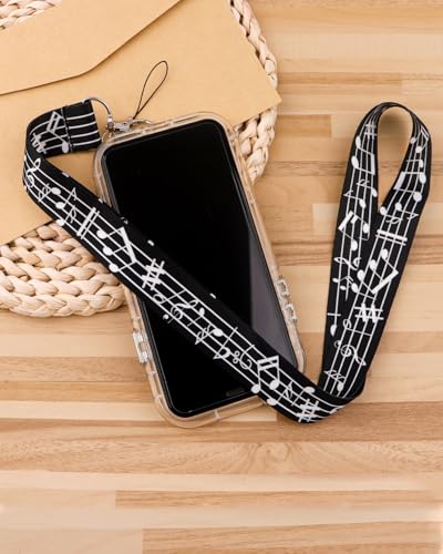 Music Lanyard Badge Holder Retractable Reel Clip for Women Girls Lanyards for ID Badges Keychain Keys - color: Music Art
