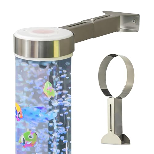 Adjustable Stainless Steel Wall Bracket for Aquarium/Bubble Tube Lamps - 15cm Dia Dual-Rail Holder (10-19cm) Child-Safe Anti-Slip Base for Sensory Rooms, Schools, Daycare