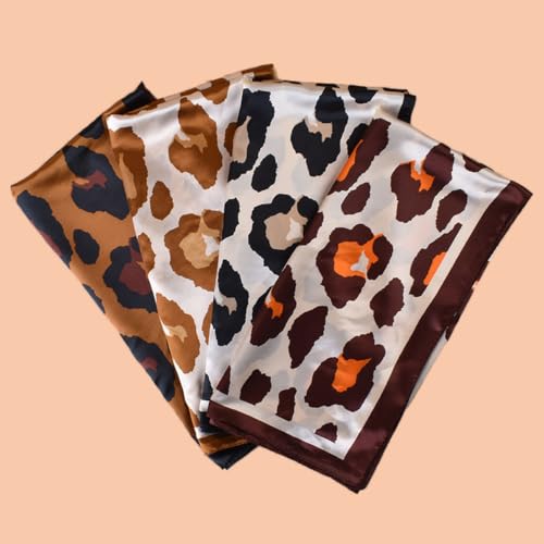 Head Scarf Hair Neck Scarves for Women Purse Bag Scarfs for Handbag Silky Satin Square Headscarf Fashion Hair Bandanas - color: Dark Red 2
