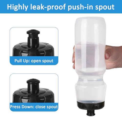 6 Pack 25 oz Sports Water Bottles Sports and Fitness Squeeze Water Bottles BPA Free come with 8 pcs Chalk Labels, 1 Pen(Dishwasher Safe) - size: 25oz 6pack(Clear)