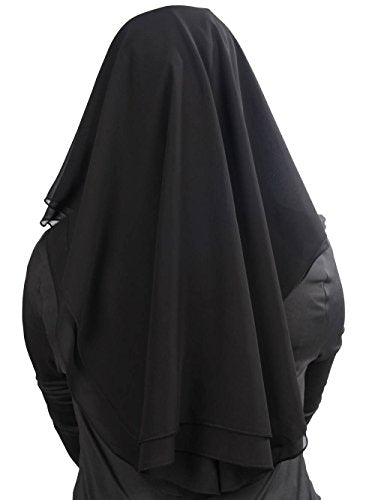 MyBatua 3 Layers Saudi Niqab In Breathable Georgette, Wholesale Price, 1pc Face Veil NQ-003 - color: Black