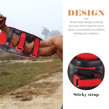 Didiseaon Kickboxing Kick Shield Curved Thickened Leg Pad Red 1pcs Boxing Kicking Strike Shield Martial Arts Sparring Gear for Taekwondo Training