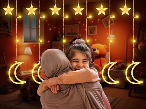 OLEEK Ramadan Lights Decorations - Ramadan Decorations for Home 2026 - Ramadan Decoration Lights - Ramadan Gifts for Kids - Ramadan Decor - Ramadan String Lights زينه رمضان - Ramadan led Lights - style: moon
