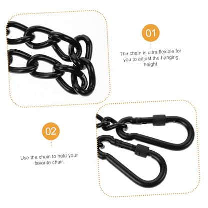 GALPADA Strong Steel Hanging Chains Snap Hooks for Hammocks Height Black Coated Link Set for Swing Chairs and Punching Bags Easy Installation for Outdoor and Indoor Use