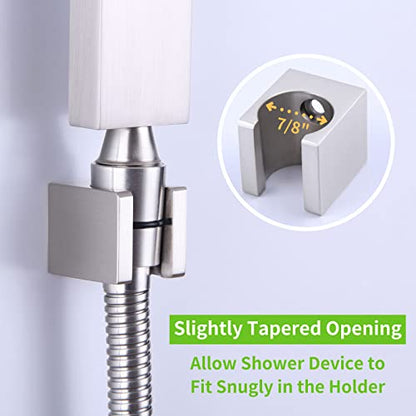 Angle Simple Shower Head Holder for Wall, Solid Brass, Brushed Nickel - color: Brushed Nickel