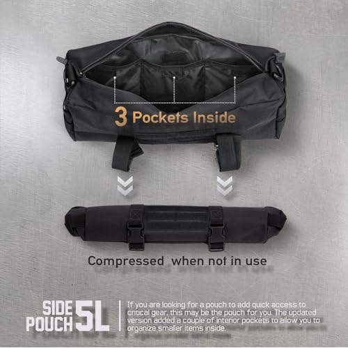 WYNEX Large Molle Pouch, Tactical Molle Bag Vertical Admin Pouch, Modular Utility Pouch Increment Side Pouch for Tactical Backpack Molle Rucksack Attachment, with Shoulder Strap For Use as Sling Bag - color: Black (upgraded) - 2 Packs