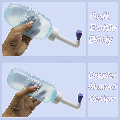 Portable Handheld Personal Hygiene Refresher Toilet Butt Cleaner Travel Bidet Spray Bottle for Home 450 ml. - color: Blue