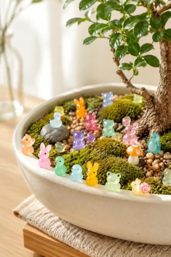 400 pcs Mini Resin Animals Many Styles Variety Tiny Animals Figures Miniature Little Small Animal Figurines Bulk for Micro Fairy Garden Landscape Accessories Hide Crafts Decor Aquarium