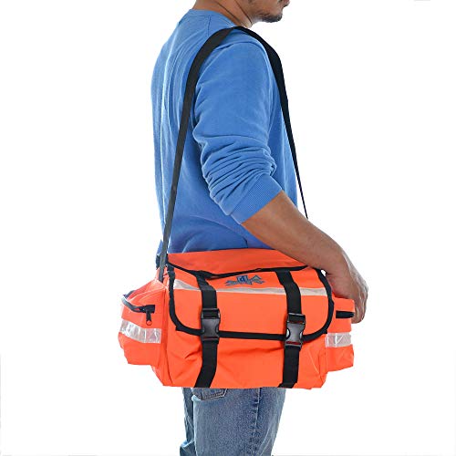 Dealmed First Responder Trauma Bag - Empty EMS Equipment Kit - Orange Professional Emergency Organizer Medium - color: Orange