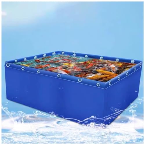 Portable Canvas Fish Tank - Temporary Saltwater Fish Holding, Above Ground Pond Liner for Aquaculture, Gardening, and Agriculture Use - Durable and Versatile Water Container