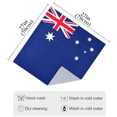 Bandana Square Head Scarf for Women Satin Hair Wrap Fashion Headband 27" - color: Australian Flag