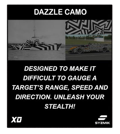 X0 Football Mouthguard – Lip Guard - Dazzle Camo Futuristic – Shock Absorbing – One Size Fits Most - color: X0 - Dazzle Camo Future