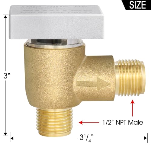 RV Vacuum Breaker Check Valve,Brass Camper RV Black Tank Flush Check Valve | Replace Leak RV Vacuum Breaker on Black Tank System,Reduce Noise&Wet Floor,Prevent Backflow,Improve Freshwater 571-VAC-CHK-A - color: Brass