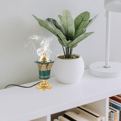 Alipis Electric Incense Burner Bakhoor Electric Incense Burner Middle Eastern Style Censer Plug-in Aroma for Home Decor Meditation Yoga Bedroom 7.67 X 2.95 X 2.95 in Us Plug