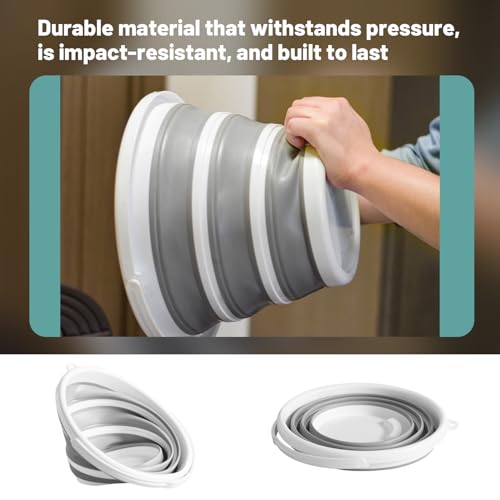 Collapsible Water Bucket (10L / 2.6 Gal) – Portable, Easy to Carry & Store, Ideal for Car Wash, Cleaning, Camping, Fishing and Outdoor Activities with Collapsible Handle Design - size: 1 Pack