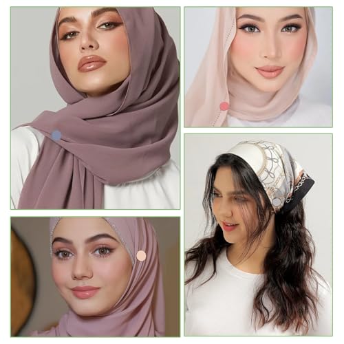 12 Pcs Hijab Magnetic Pins,Multi-Use Small Strong Commercial Strength Colorful Scarf Pin Buttons for Women Clothing Scarf Hijab Pins