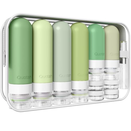 20 Pack Travel Bottles for Toiletries, Original Patented, TSA Approved Travel Size Containers, Leak Proof Silicone Shampoo and Conditioner Bottles Women & Men, Airplane Cruise Essentials, Evergreen - color: Evergreen
