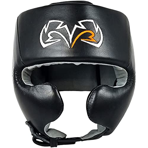 RIVAL Boxing RHG20 Traditional Headgear - Microfiber Inner Lining, Quick and Easy Adjustment, and Dual Density Foam Padding - color: Black/Black, size: Large