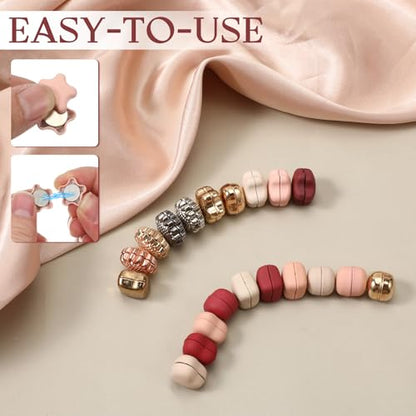 20 Pairs Hijab Magnets for Women, Strong Pinless Magnetic Pins Hijab Accessories, 5 Styles Multi-Functional Brooch Clasp for Scarves Shawl Dress