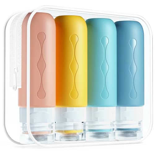 Gemice Travel Bottles for Toiletries, Tsa Approved, Travel Size Containers, BPA Free Leak Proof Tubs Refillable Liquid Accessories for Cometic Shampoo and Lotion Soap - color: Yellow, size: 3 Ounces