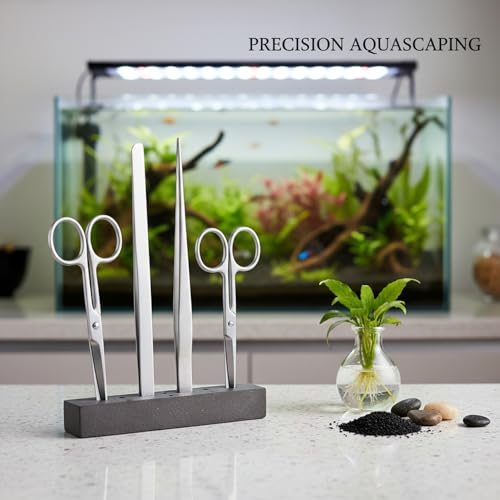 Aquarium Maintenance Tool Set - 430 Stainless Steel Long Reach Scissors, Tweezers & Sand Shovel for Fish Tanks - size: 14.96 x 0.47 x 0.31 in