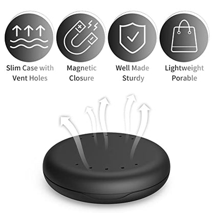 Annhua Denture Case Orthodontic Retainer Case with Vent Holes, Dental Mouthguard Container Retainer Box Slim with Magnetic Closure for Household|Travel|Office - Black - color: Black