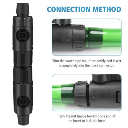 MiOYOOW Aquarium Hose Valve, Fish Tank Hose Connector Aquarium Water Control Valve with Quick Release Handle for 12/16MM Pipe - color: 12mm to 16mm