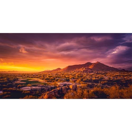48x20 in Sun Desert Terrarium Backdrop Mountain Reptile Habitat Background | AWERT Oasis Gobi Mountain Desert Background, Vinyl - size: 48x20in/120x50cm