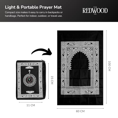 Umrah Essentials Kit for Men – Pack of 8 | Cotton Ihram 110x220 cm, Adjustable Ihram Belt, Foldable Prayer Mat, Miswak, Safety Pins, Digital Tasbeeh, Prayer Cap, Drawstring Bag for Hajj & Umrah