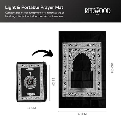 Umrah Essentials Kit for Men – Pack of 8 | Cotton Ihram 110x220 cm, Adjustable Ihram Belt, Foldable Prayer Mat, Miswak, Safety Pins, Digital Tasbeeh, Prayer Cap, Drawstring Bag for Hajj & Umrah