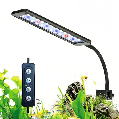 10W Clip-On Aquarium Light - White/Blue/Red,5 Brightness Levels,Timer (3/6/12H) - size: 10w