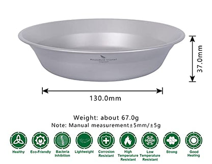 Boundless Voyage Ultralight Titanium Bowl Pan Plate Dish with Carry Bag Outdoor Camping Portable Tableware Cookware (Ti1112T (Shallow Bowl)) - color: Ti1112T (Shallow Bowl)