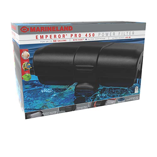 Marineland Bio-Wheel Penguin 450 GPH Power Aquarium Filter, Ultra-Quiet Hang-On-Back Fish Tank Filter with Multi-Stage Filtration for Aquariums Up to 90 Gallons - size: up to 90 gallons