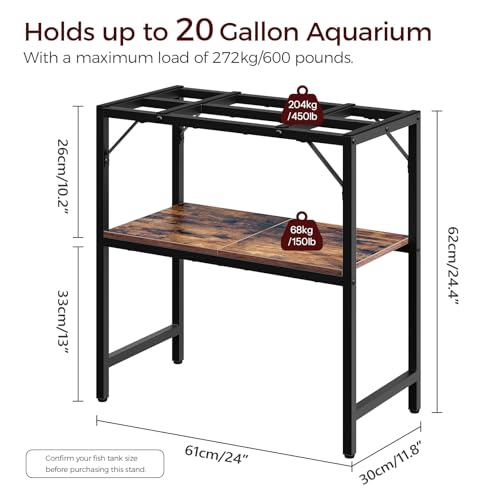 MAHANCRIS 20 Gallon Fish Tank Stand and 37 Aquarium Stand Bundle, Heavy Duty Breeder Turtle Terrarium Stand Rack for Home Office, FTHR2001-FTHR40E01
