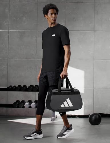 adidas Power Gym Bag – Lightweight Small Duffel, Team Dark Grey/White/Black, OSFA - color: Team Dark Grey/White/Black