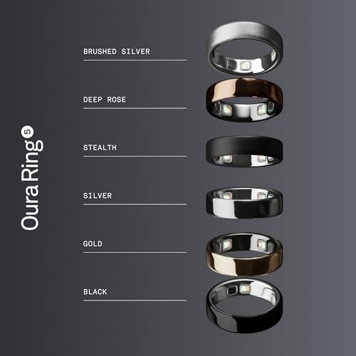Oura Ring 5 Smart Ring - Stealth - Size 6 - Fitness & Sleep Tracker - color: Stealth, size: 6, style: Ring