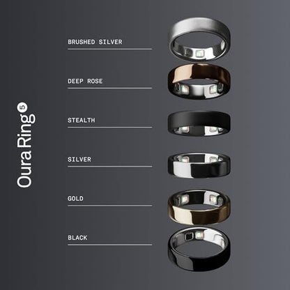Oura Ring 5 Smart Ring - Stealth - Size 6 - Fitness & Sleep Tracker - color: Stealth, size: 6, style: Ring