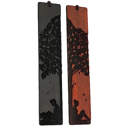 Couple Bookmarks for Men Women, Unique Wood Bookmark, Couple Gift for Men Women Boyfriend Girlfriend, Anniversary Gift (Reading Under The Tree) - style: Reading Under the Tree